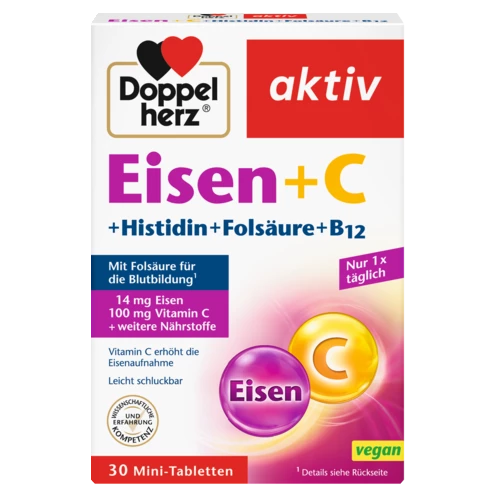 Abbildung der Produktverpackung Doppelherz aktiv Eisen + C Frontansicht
